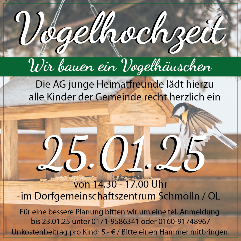 Vogelhochzeit 2025 - Wir bauen ein Vogelhaus